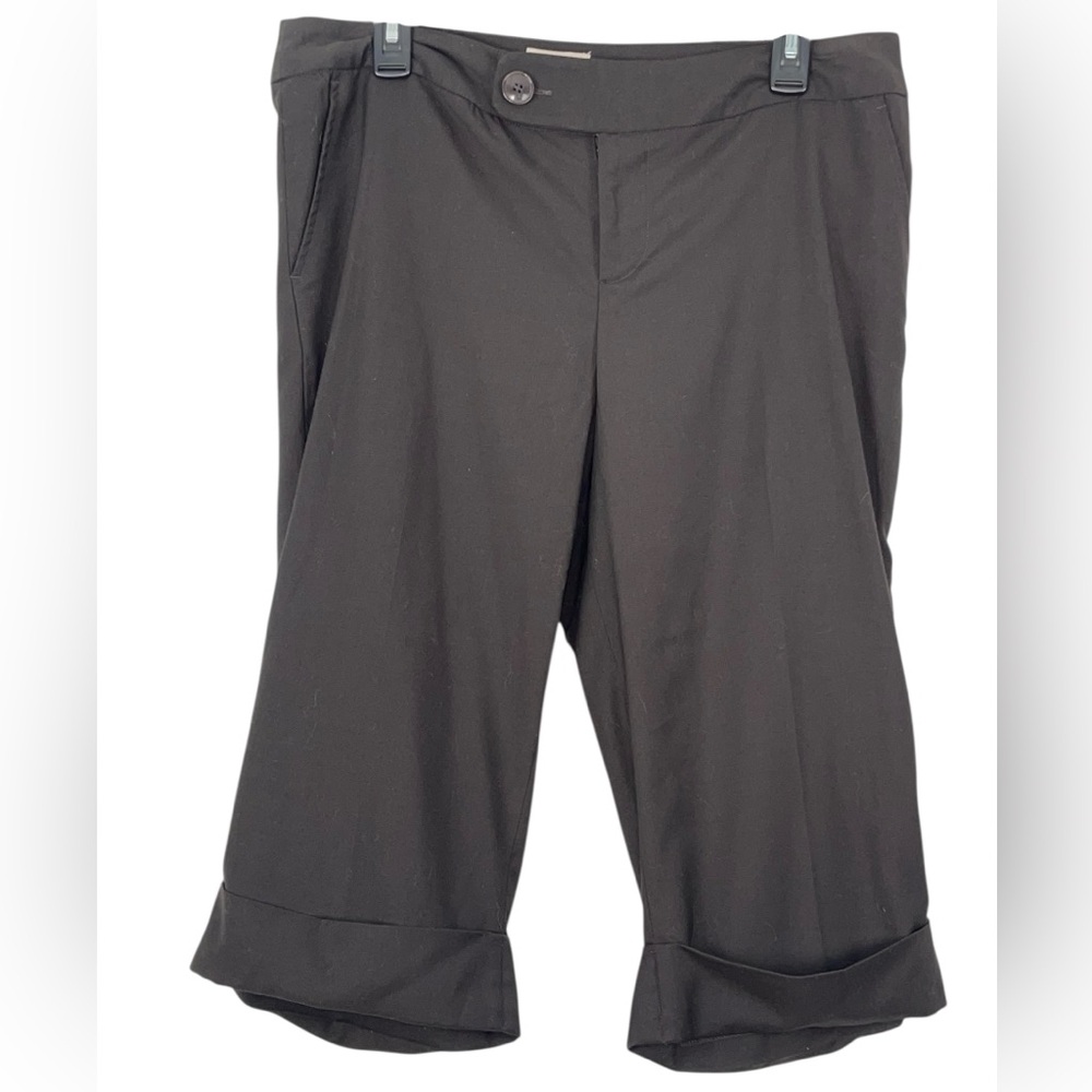 ECI Bermuda shorts with cuffed hem. Size 12 GUC 
Color is brown. - Picture 6 of 9